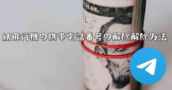 紙飛行機の携帯電話番号の解除解除方法