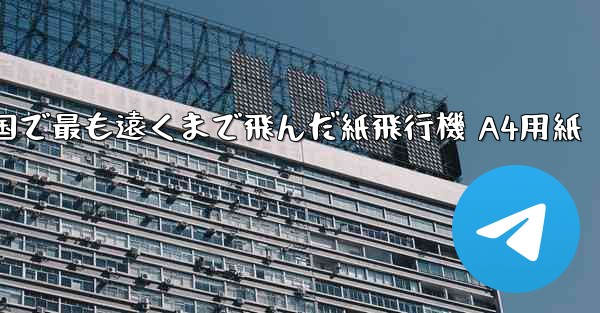 中国で最も遠くまで飛んだ紙飛行機 A4用紙