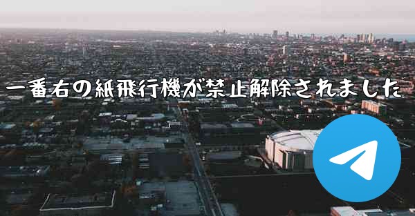 一番右の紙飛行機が禁止解除されました