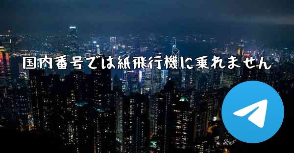 国内番号では紙飛行機に乗れません