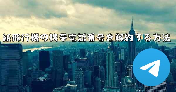 紙飛行機の携帯電話番号を解約する方法