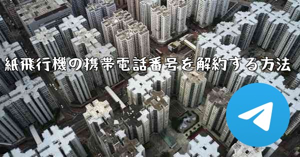 紙飛行機の携帯電話番号を解約する方法