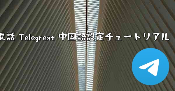 Apple 携帯電話 Telegreat 中国語設定チュートリアル