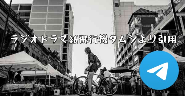 ラジオドラマ紙飛行機タムシより引用