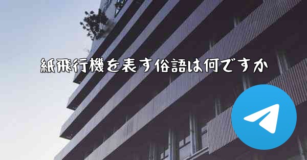 紙飛行機を表す俗語は何ですか