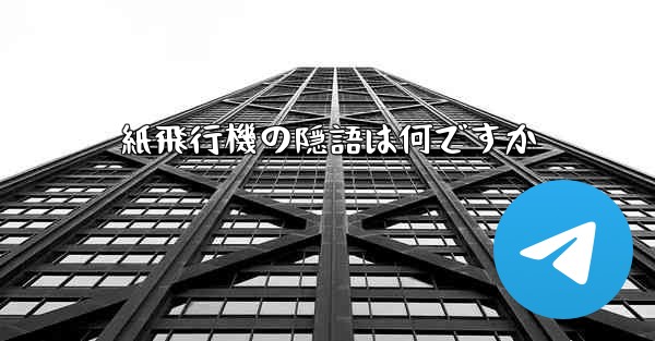 紙飛行機の隠語は何ですか
