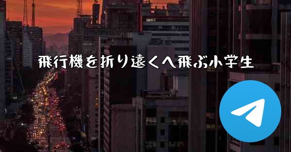 飛行機を折り遠くへ飛ぶ小学生