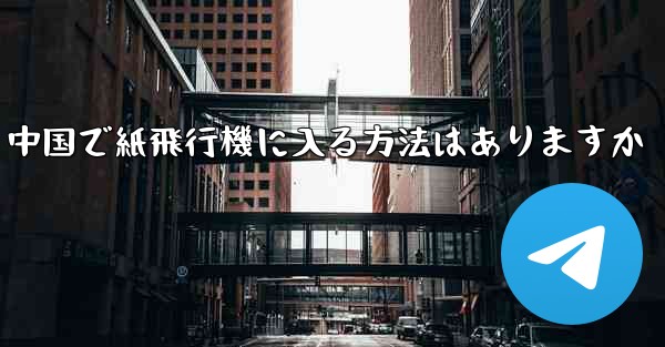 中国で紙飛行機に入る方法はありますか