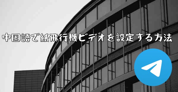 <b>中国語で紙飛行機ビデオを設定する方法</b>