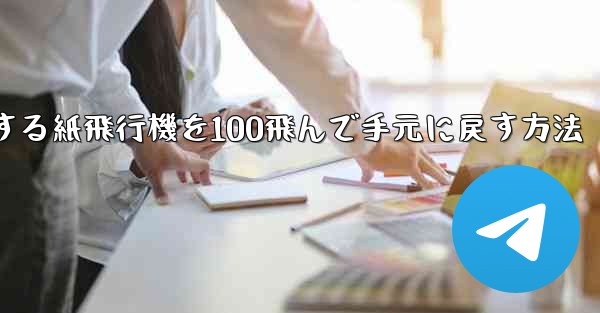 <b>回転する紙飛行機を100飛んで手元に戻す方法</b>