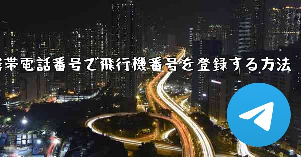 国内携帯電話番号で飛行機番号を登録する方法