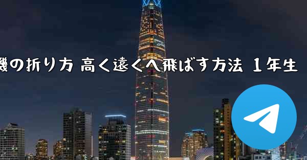 紙飛行機の折り方 高く遠くへ飛ばす方法 １年生