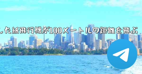 折り紙で手作りした紙飛行機が100メートルの距離を飛ぶ