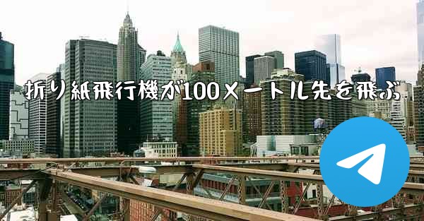 折り紙飛行機が100メートル先を飛ぶ