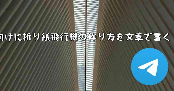 ２年生向けに折り紙飛行機の作り方を文章で書く
